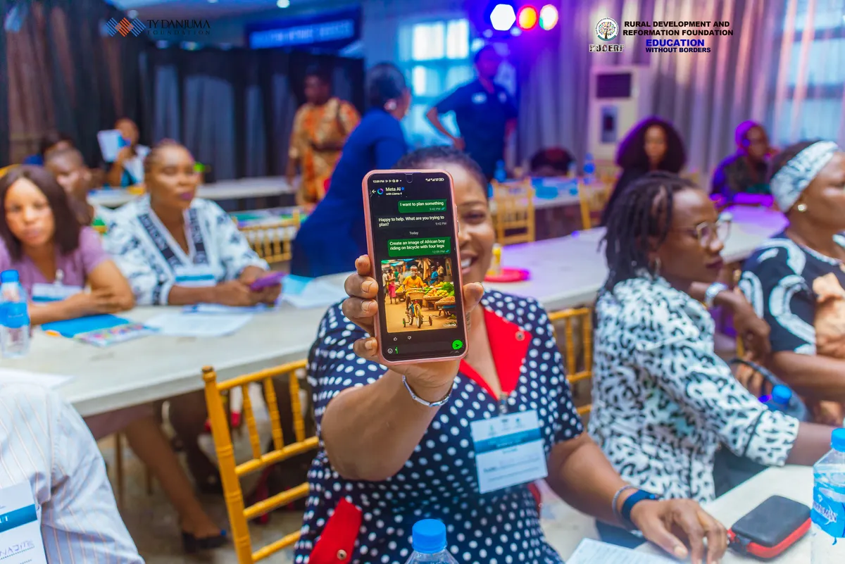 an educator showing off the work she was able to carry out on the edity website